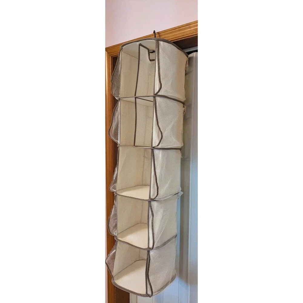 Dazz 6 Shelf Hanging Closet Storage Organizer Heavy Duty Fabric & Hanging Hook